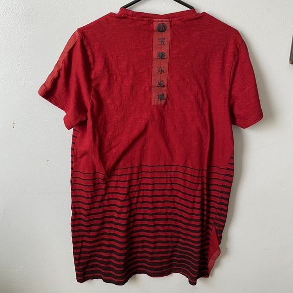 Men's Red Striped T-Shirt - Medium - Picture 3 of 3
